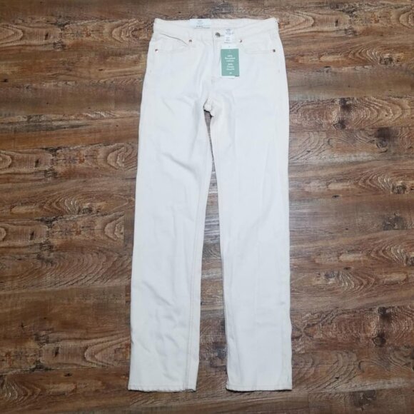 H&M Jean NWT Cream 4 Straight Mid Denim Casual - Picture 1 of 9